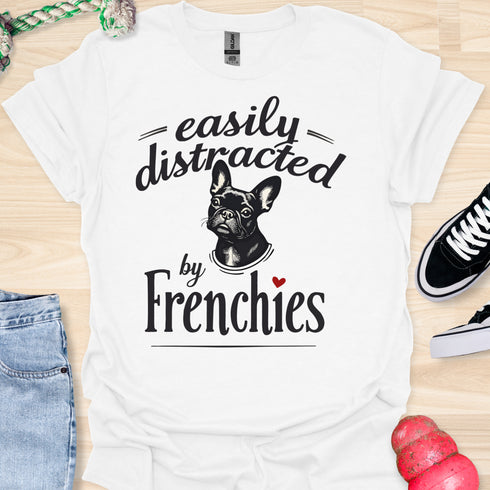 Easily distracted by frenchies - V13 - The Portrait T-Shirt
